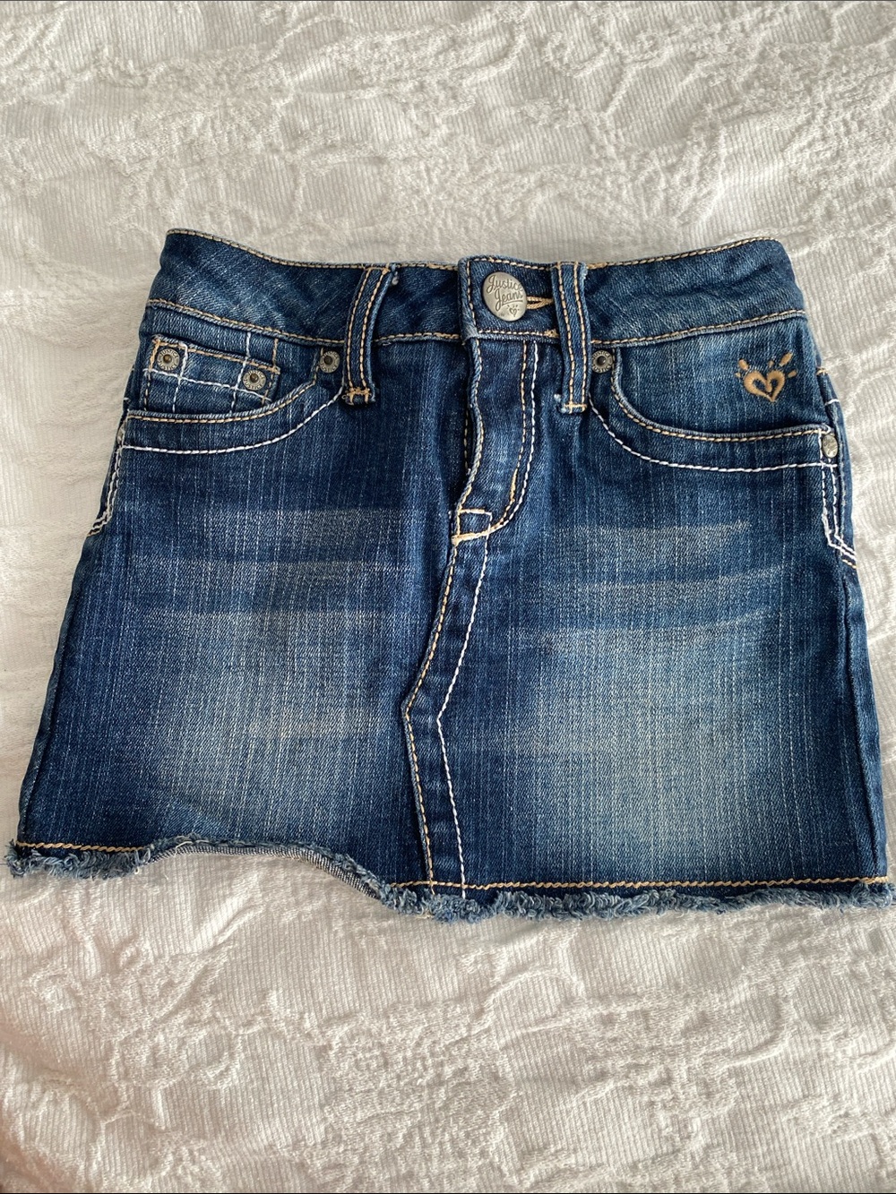 Justice Girls Dark Blue Denim Mini Skirt